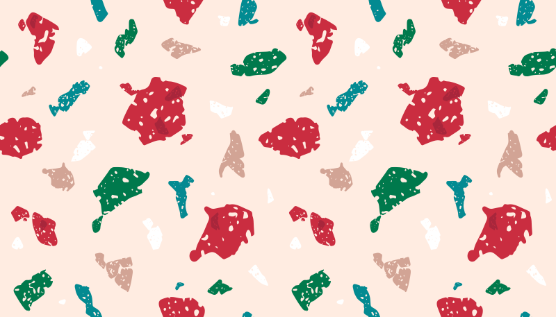 Colorful terrazzo design textured vinyl rug - TenStickers