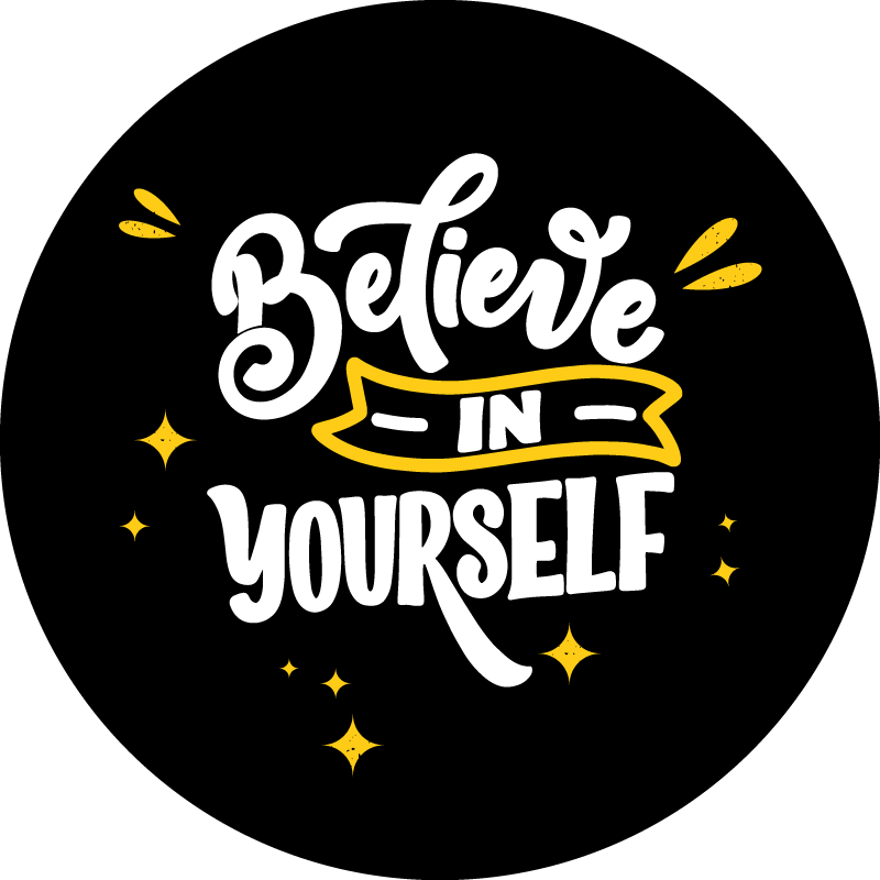 Believe in yourself black design custom rug - TenStickers