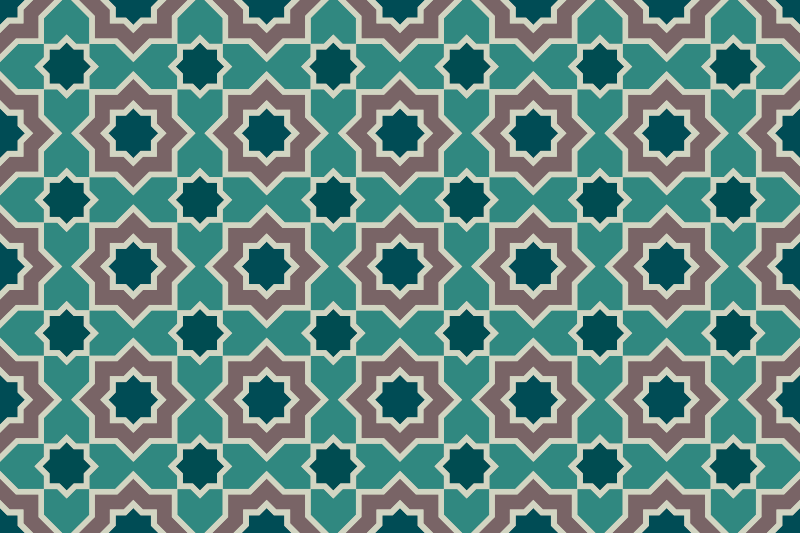 Turquoise and green shapes   tile carpet - TenStickers