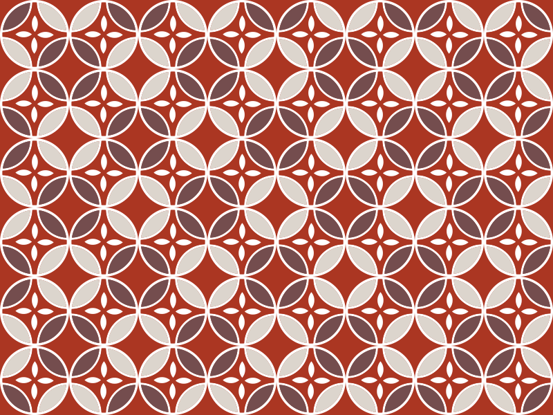 Colourful circle shapes with red  tile carpet - TenStickers