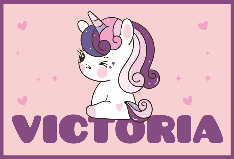 Custom vinyl rug cute unicorn design - TenStickers