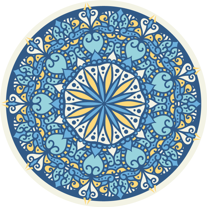 Circular mosaic  mandala vinyl rug - TenStickers