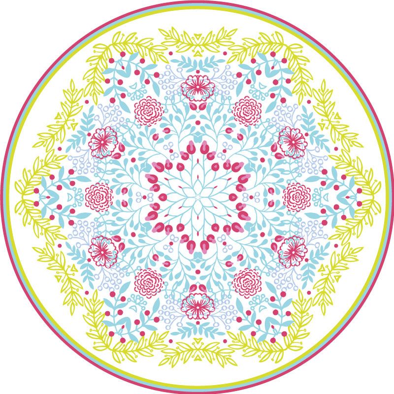 Gypsy cream mandala vinyl rug - TenStickers