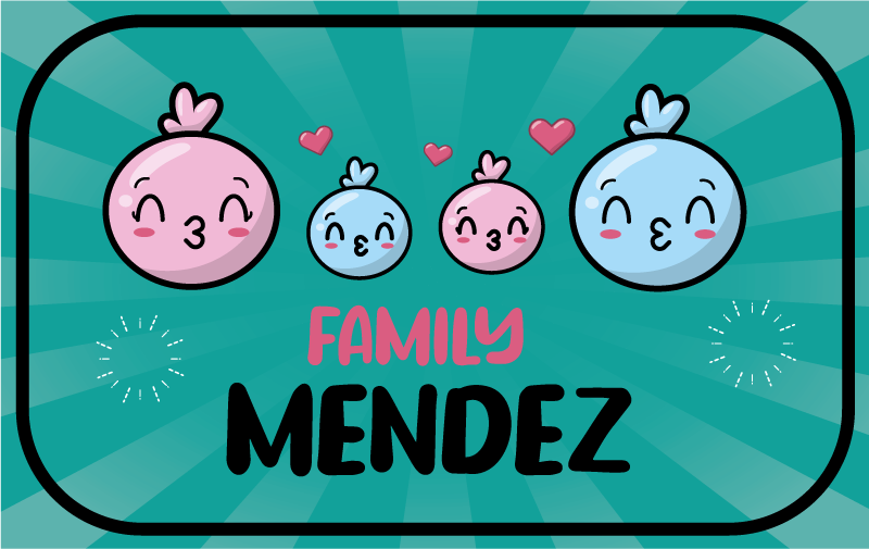 Anime family personalised mat - TenStickers