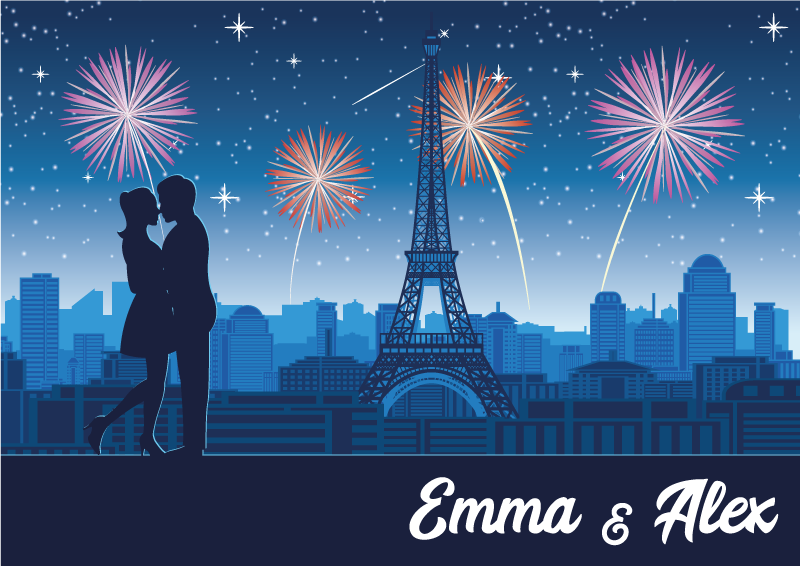 Parisian Romance custom vinyl rug - TenStickers