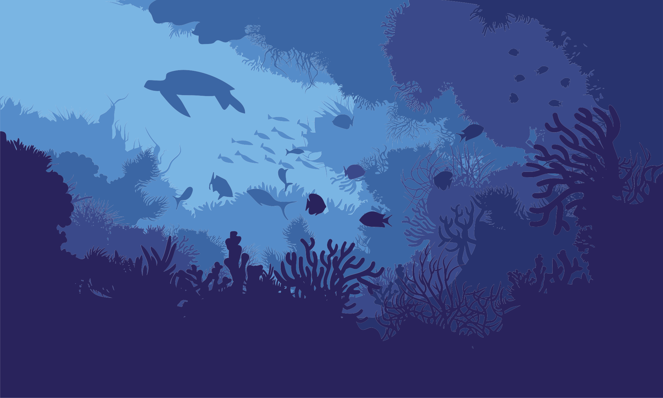 Underwater Scene nature vinyl rug - TenStickers