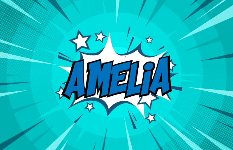 Comic style name teen vinyl rug - TenStickers