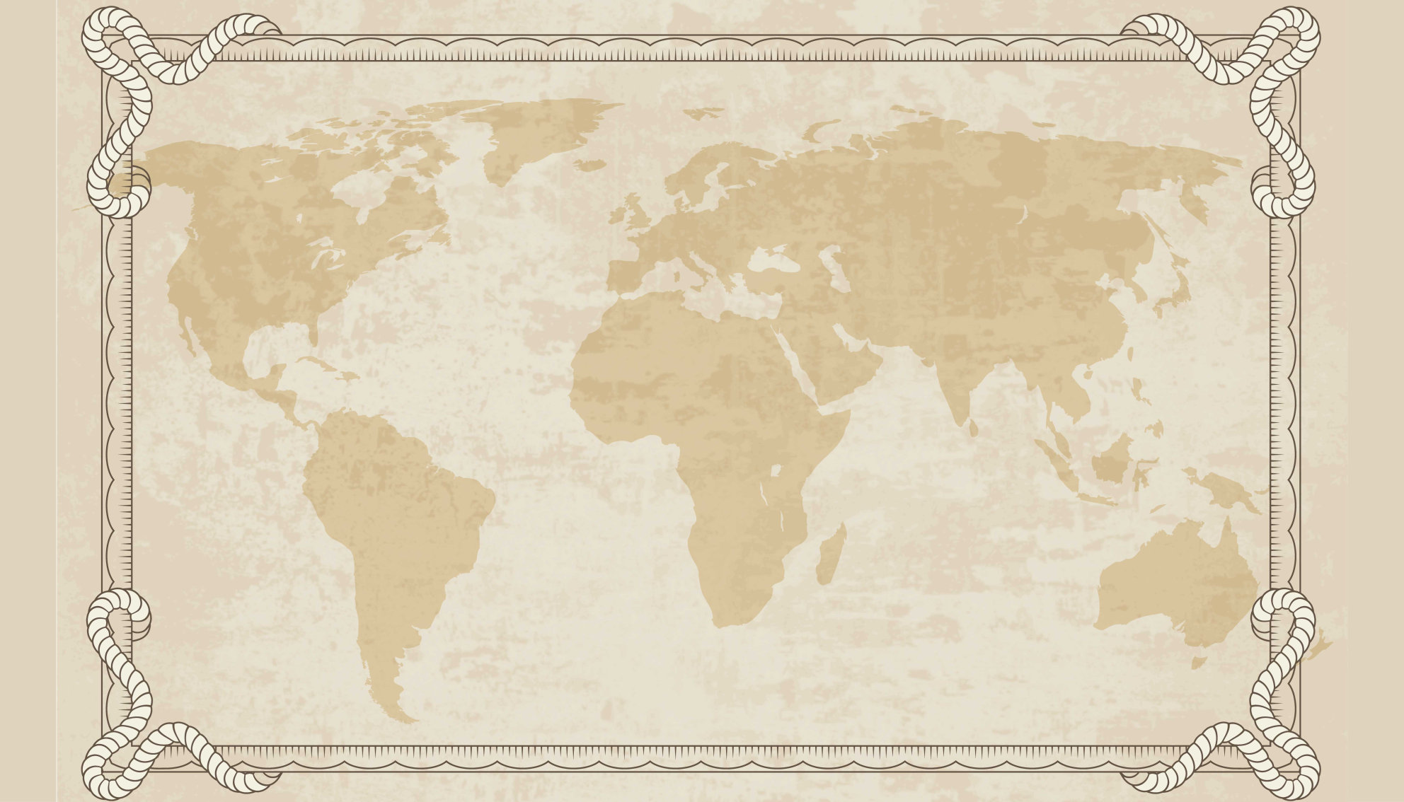 Global golden art world map vinyl rug - TenStickers