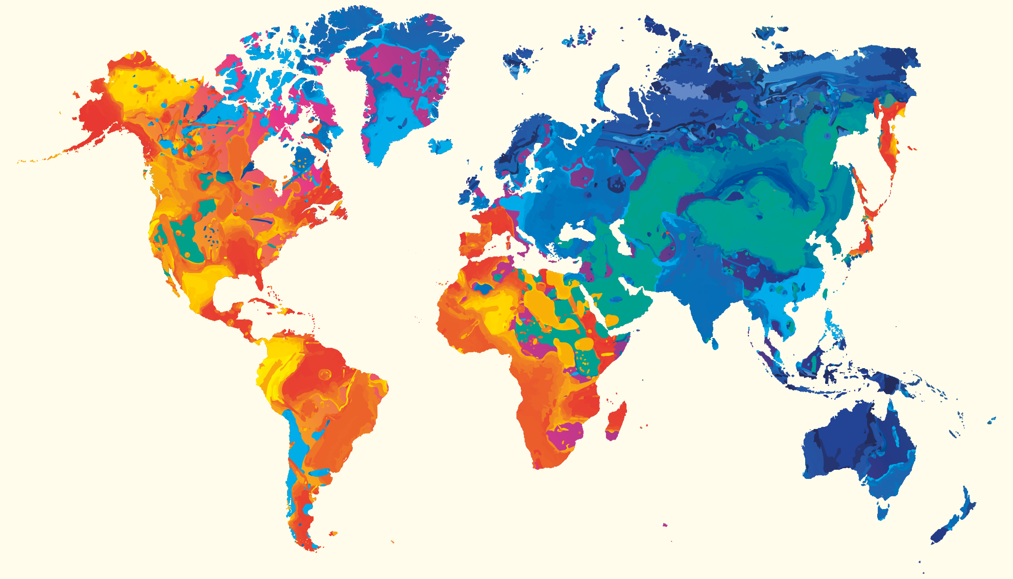 World map vinyl rug vivid global atlas - TenStickers