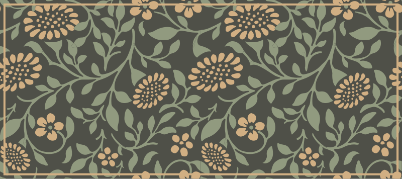 Sunflower green pattern floral vinyl rug - TenStickers