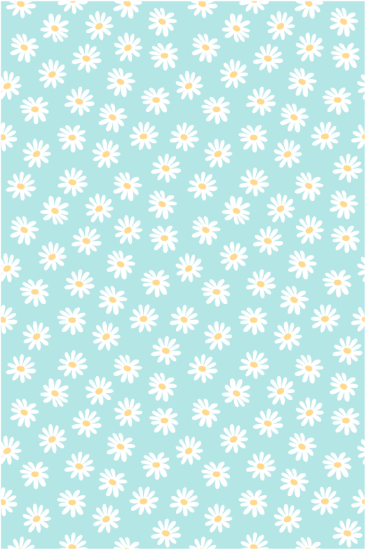 Daisy blue motif floral vinyl rug - TenStickers
