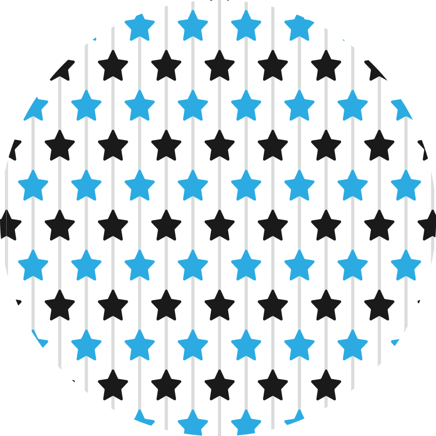 Black and blue stars geometric rugs - TenStickers