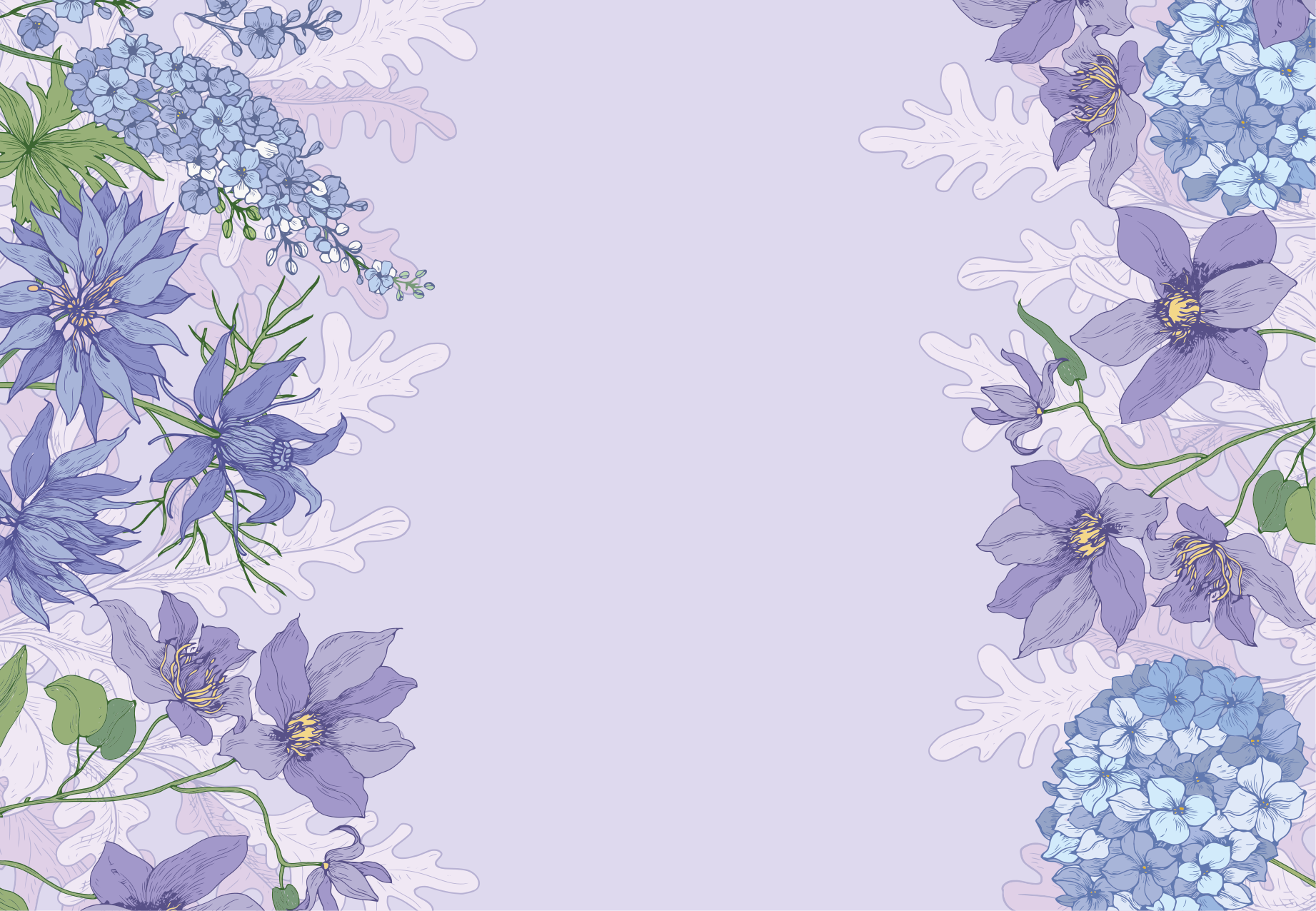 Vague purple flowers floral rug - TenStickers