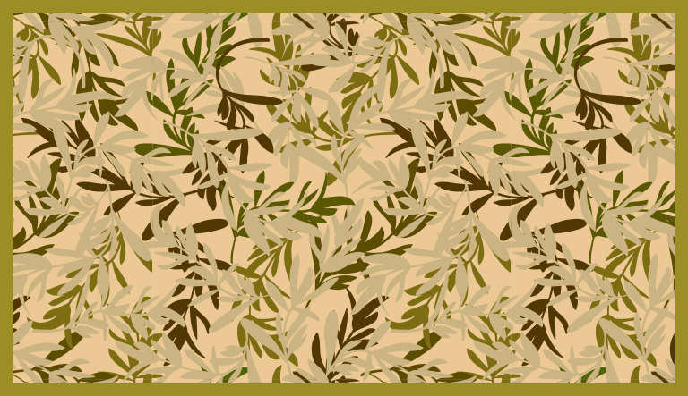 Foliage green motif floral vinyl rug - TenStickers