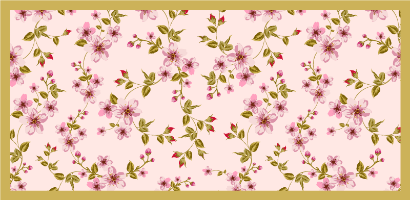 Floral Blossom Emblem floral vinyl rug - TenStickers