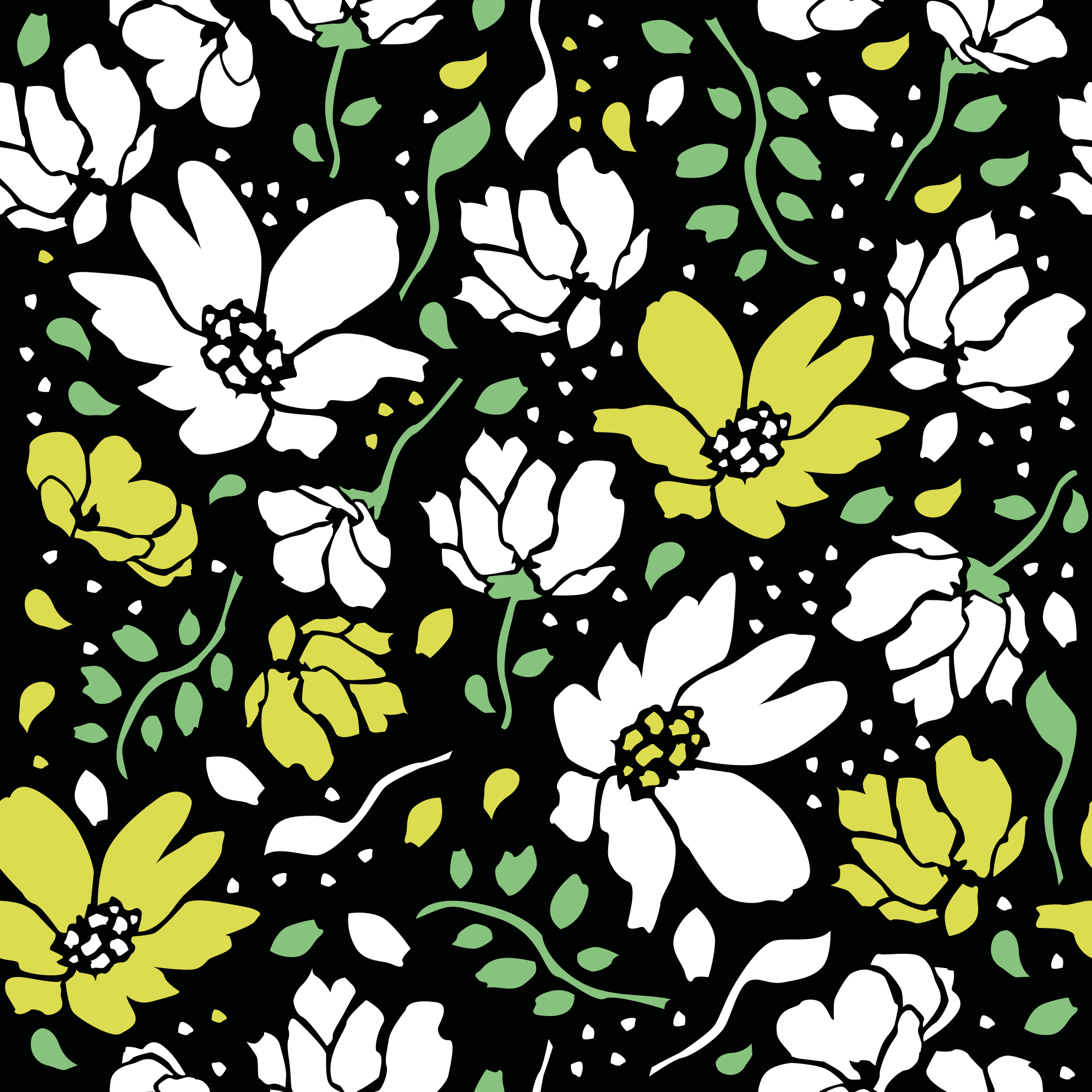 Bold floral pattern floral vinyl rug - TenStickers