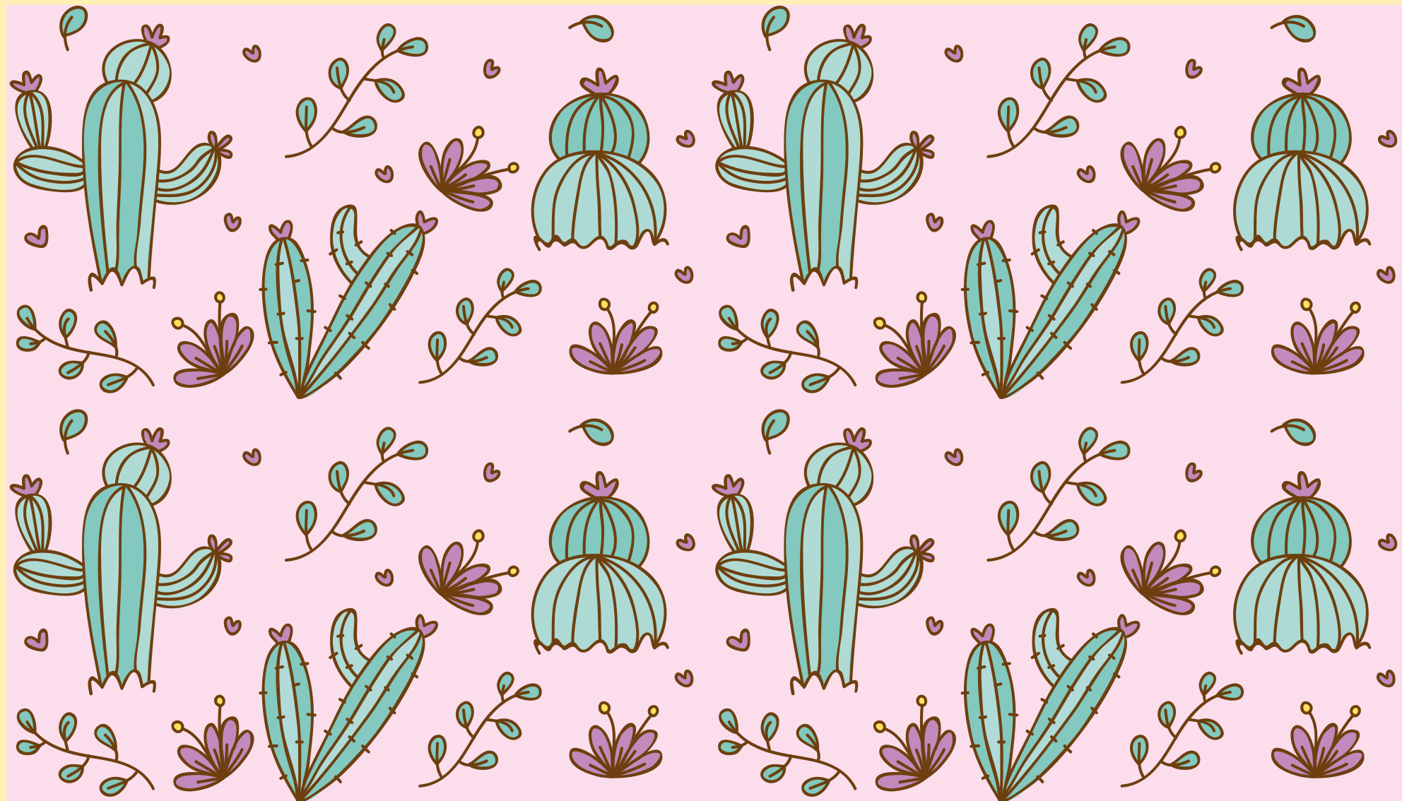 Floral vinyl rug cactus floral design - TenStickers