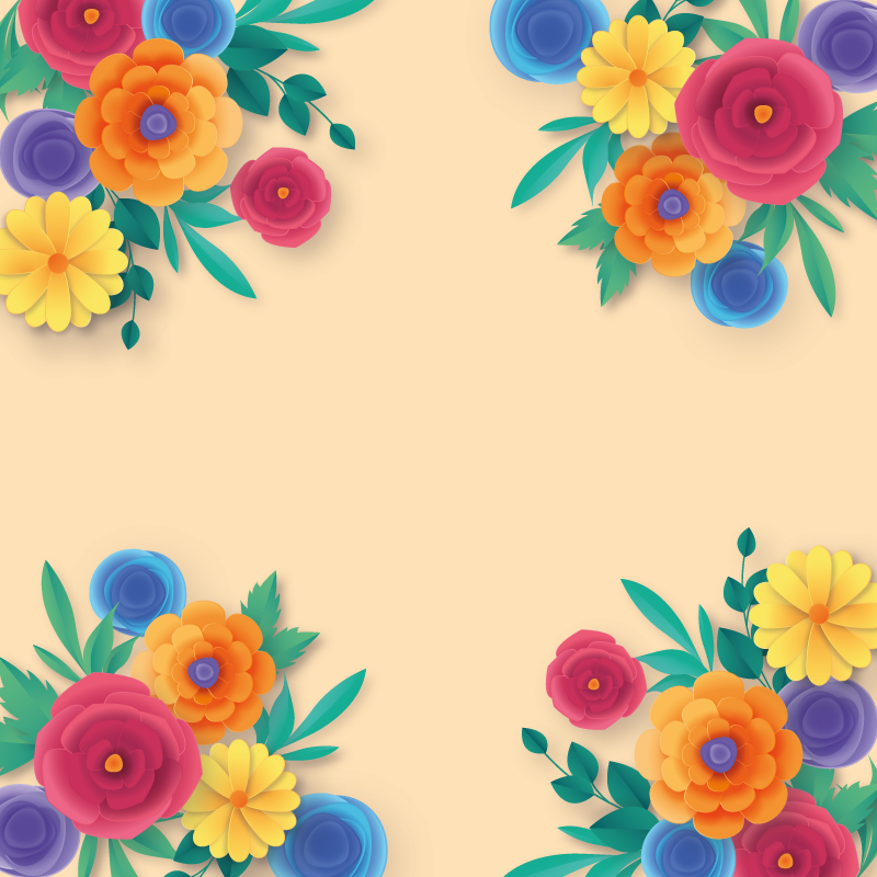 Lively blossom floral vinyl rug - TenStickers