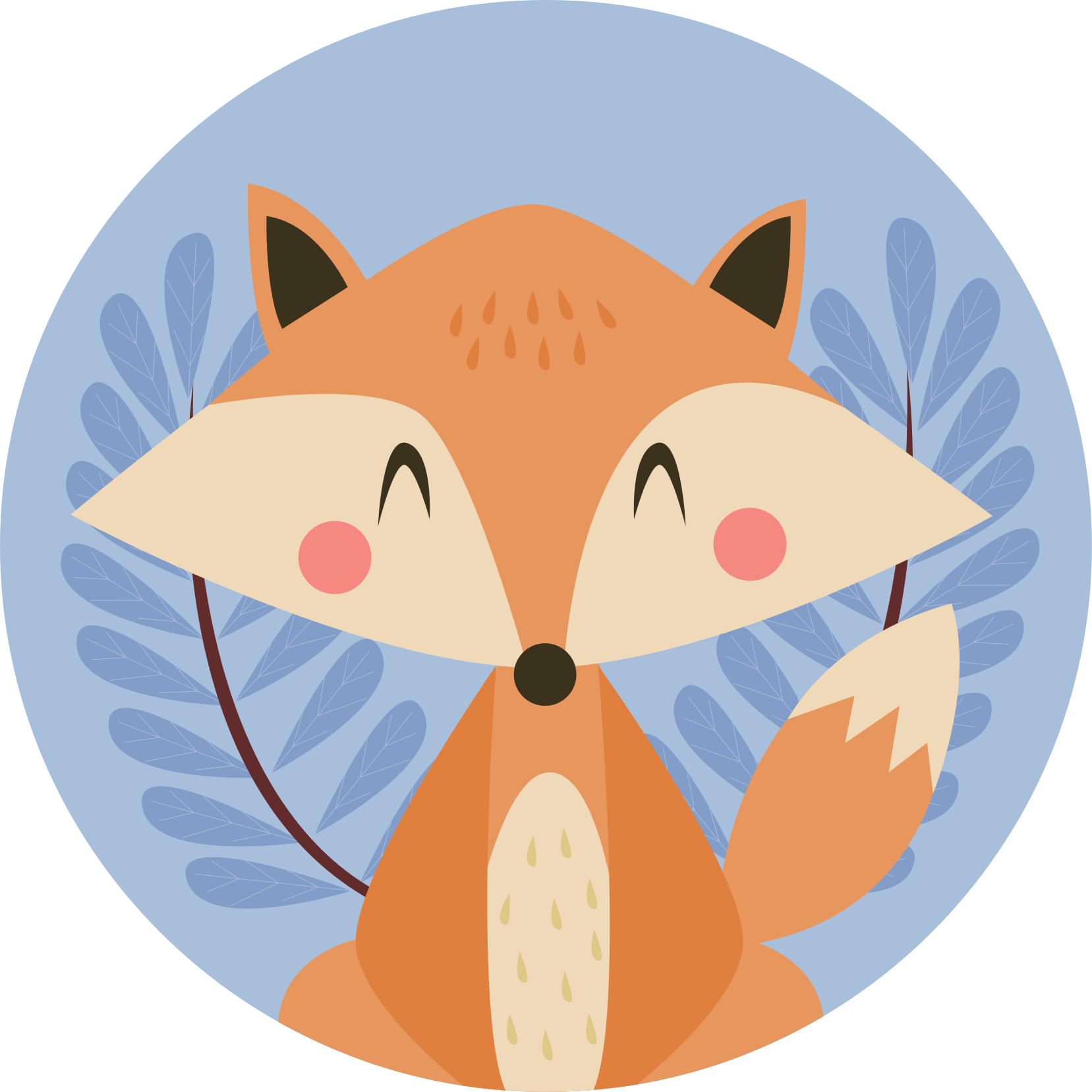 Fox illustration kids vinyl rug - TenStickers