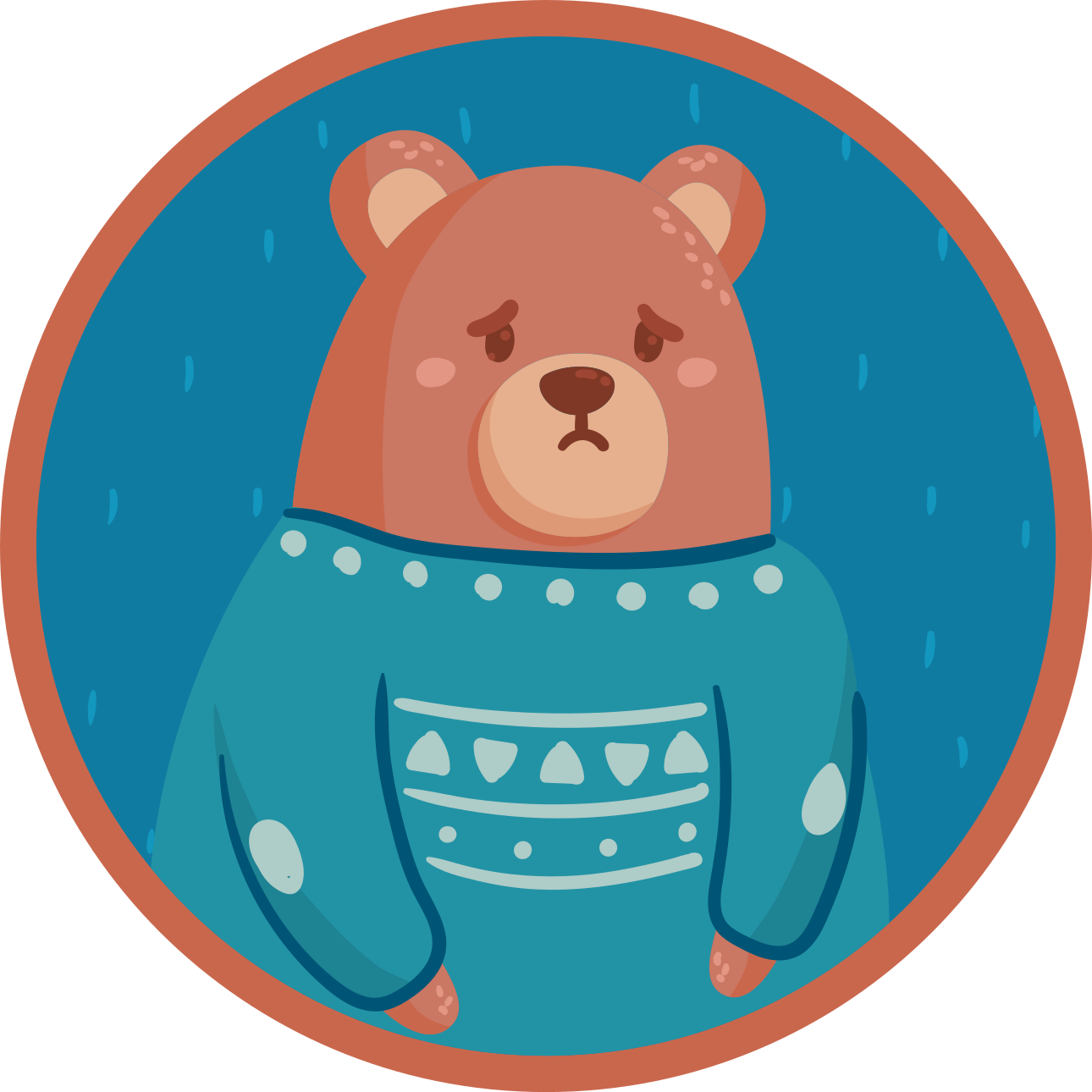 Sad Bear Sweater nursery vinyl rug - TenStickers