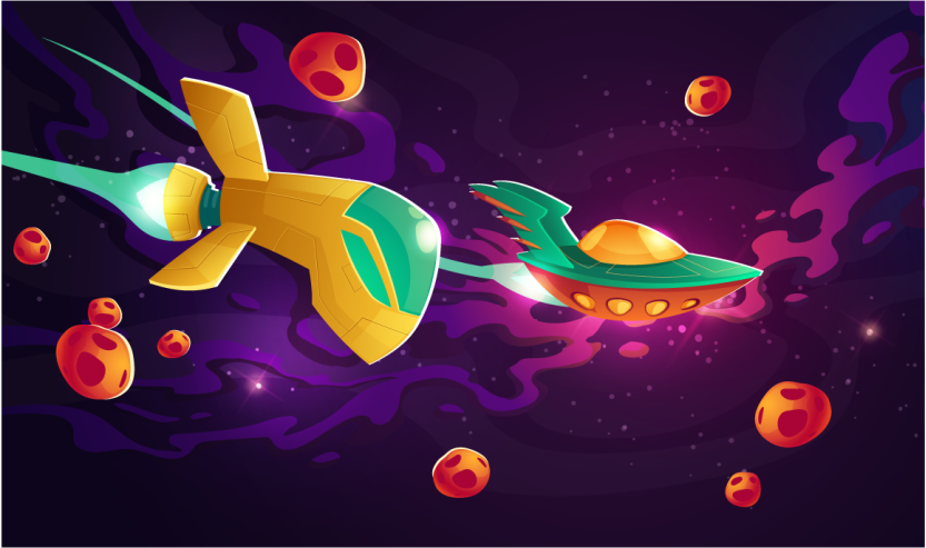 Cosmic Journey Concept kids vinyl rug - TenStickers