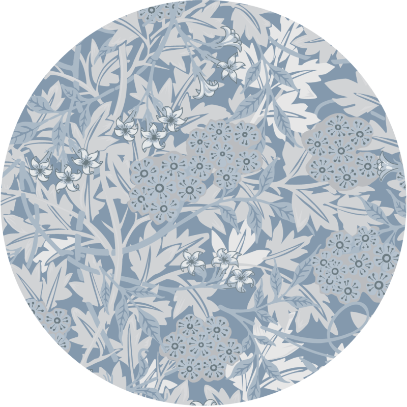 blue original flowers bathroom flooring - TenStickers