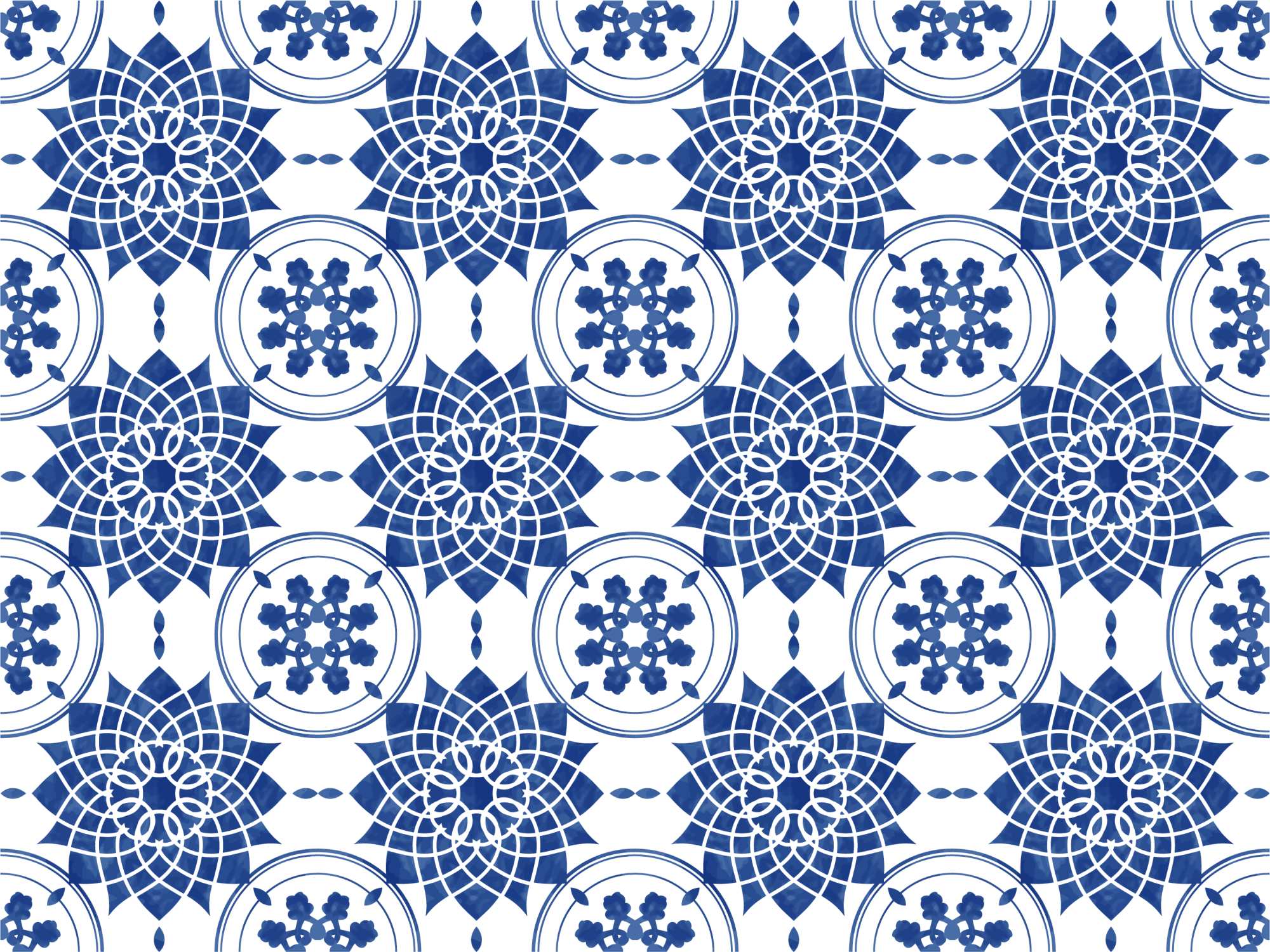 Intricate Blue Motifs mandala vinyl rug - TenStickers