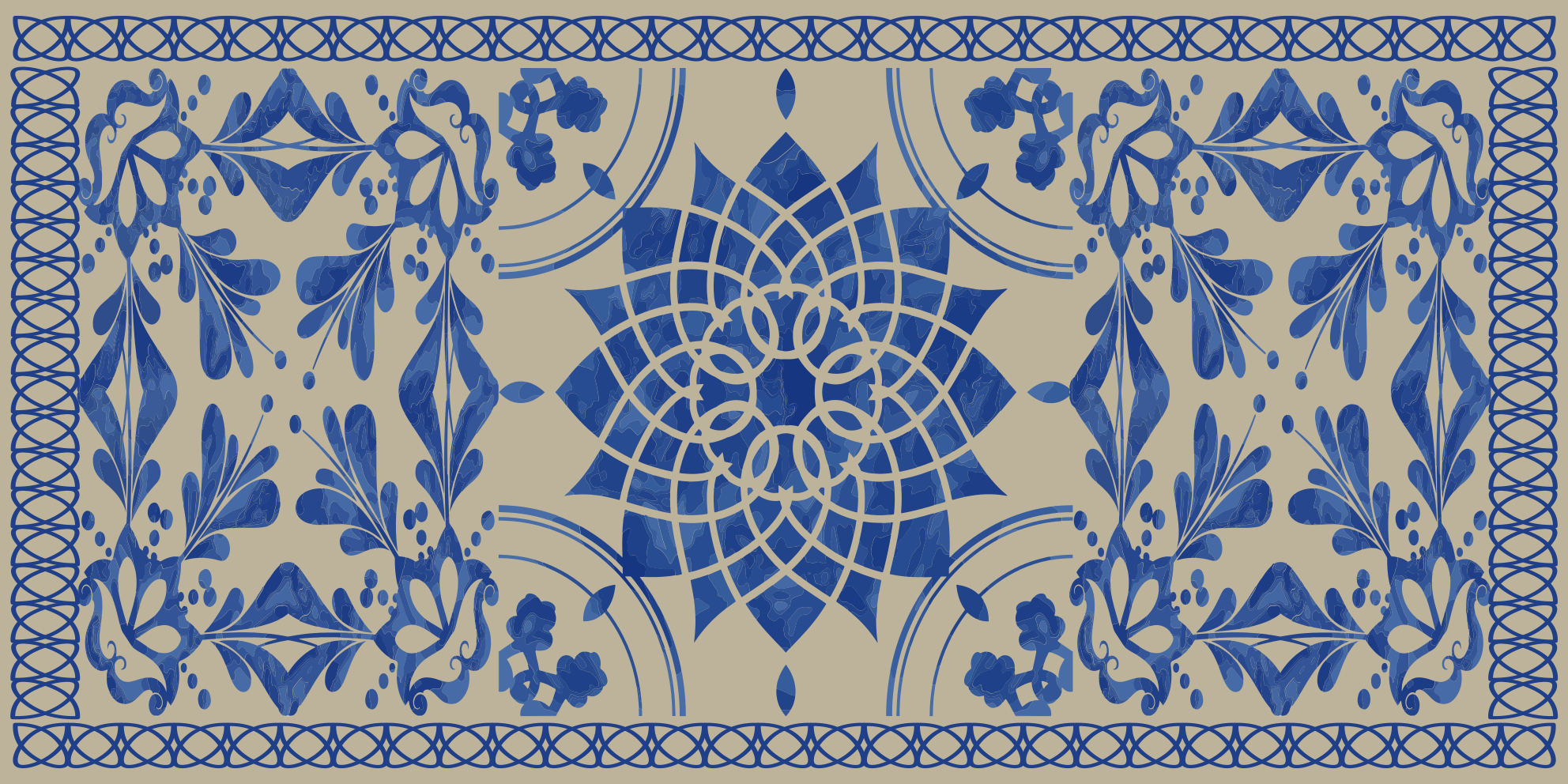 Blue vintage pattern vintage rug - TenStickers