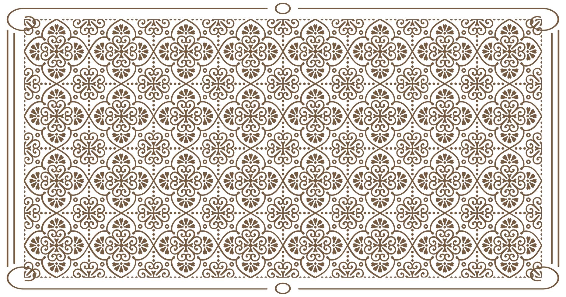 White brown vintage retro rug - TenStickers