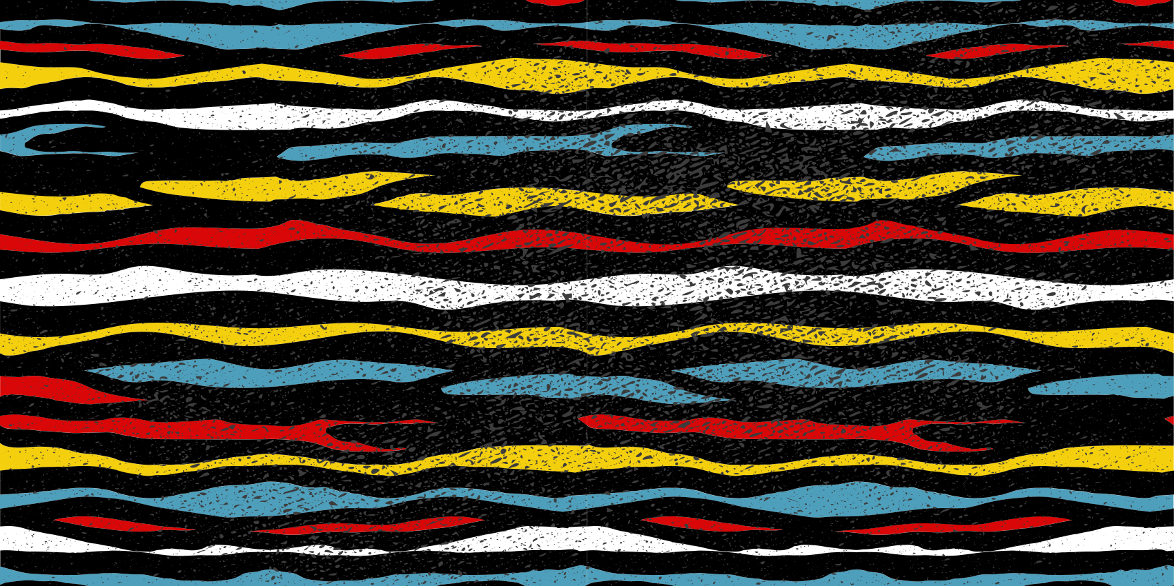 Colorful wavy design striped vinyl rug - TenStickers