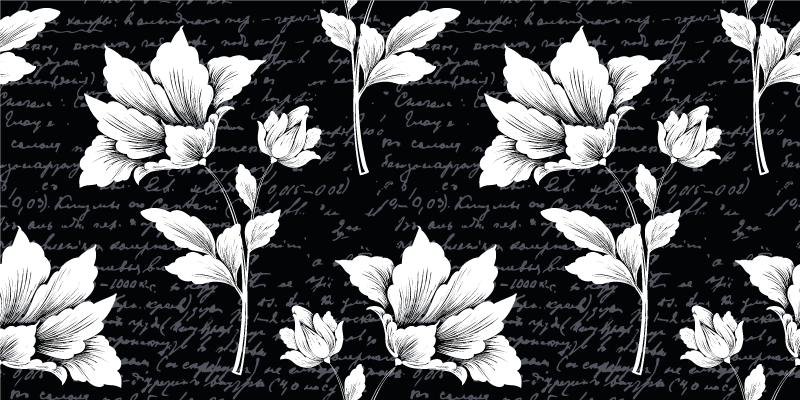 Floral vinyl rug with elegant botanical design - TenStickers