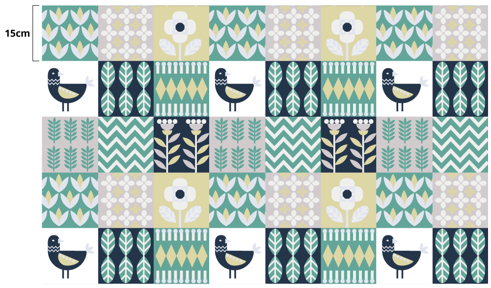 Norway style kitchen floor tiles - TenStickers