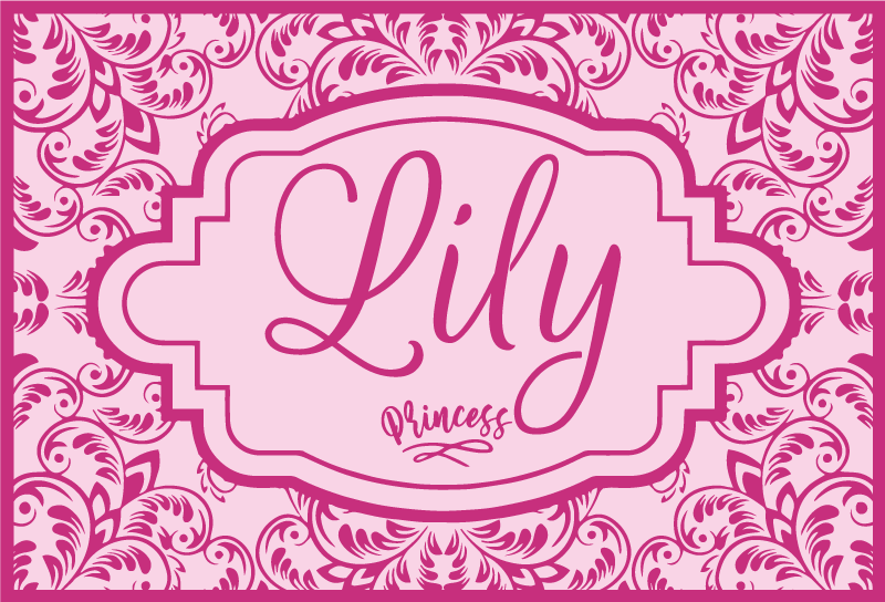 Princess Floral Design custom vinyl rug - TenStickers