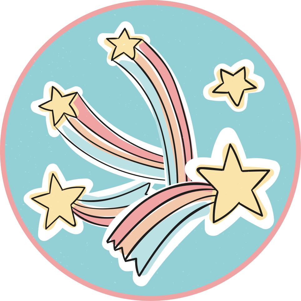 A shooting rainbow star star vinyl rug - TenStickers