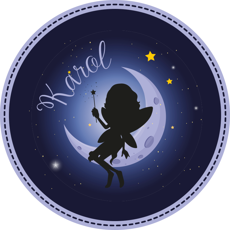 Fairy moonlight with name kids vinyl rug - TenStickers