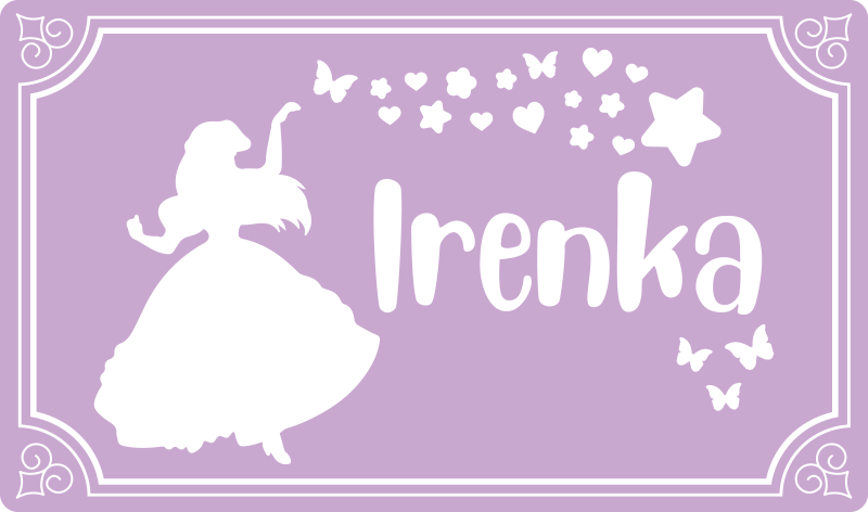 Magic princess with name kids vinyl rug - TenStickers