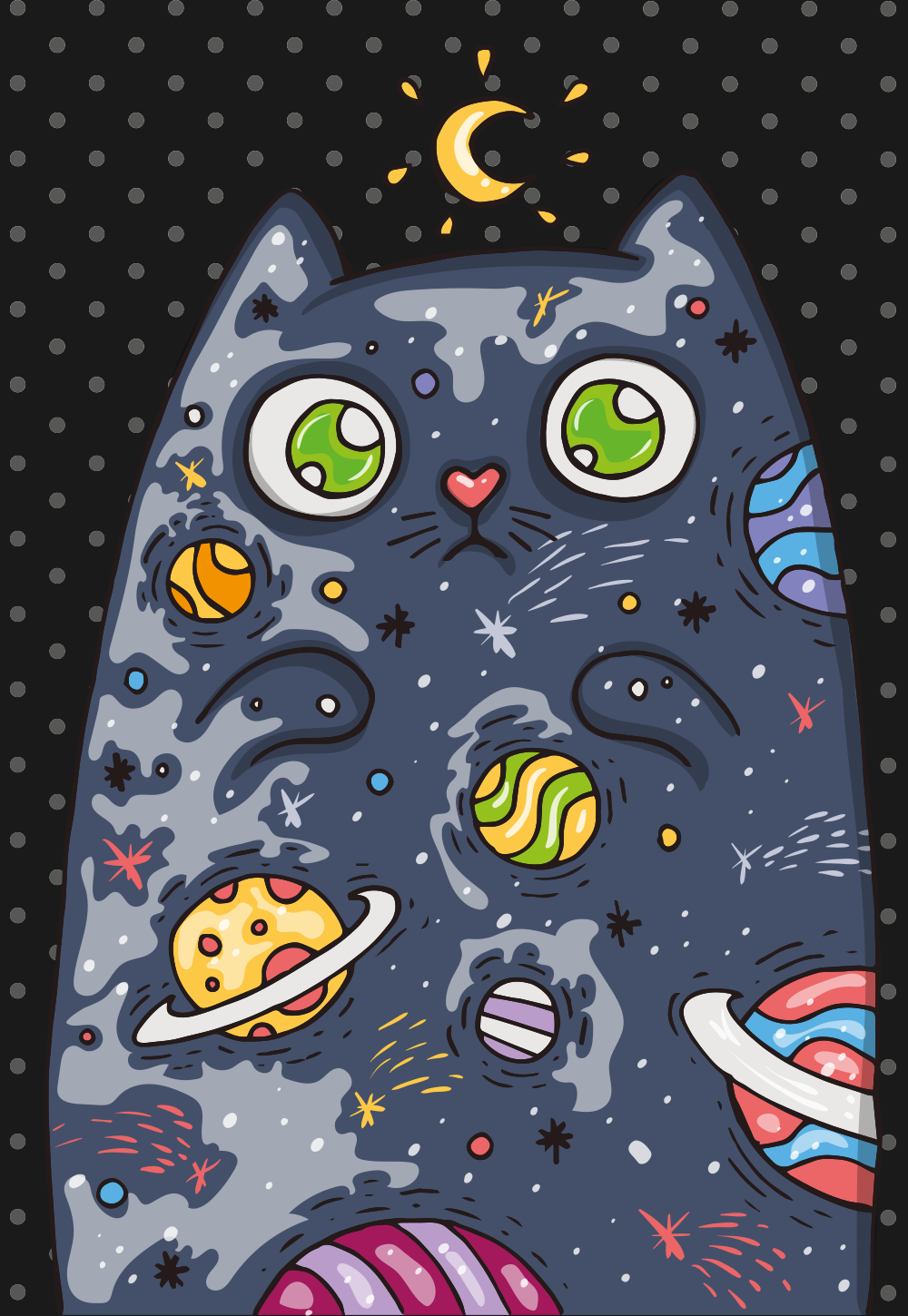Cosmic Cat Adventure kids vinyl rug - TenStickers