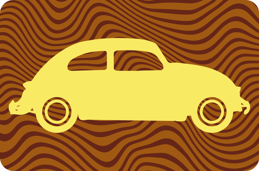 Vintage Car Silhouette road vinyl rug - TenStickers