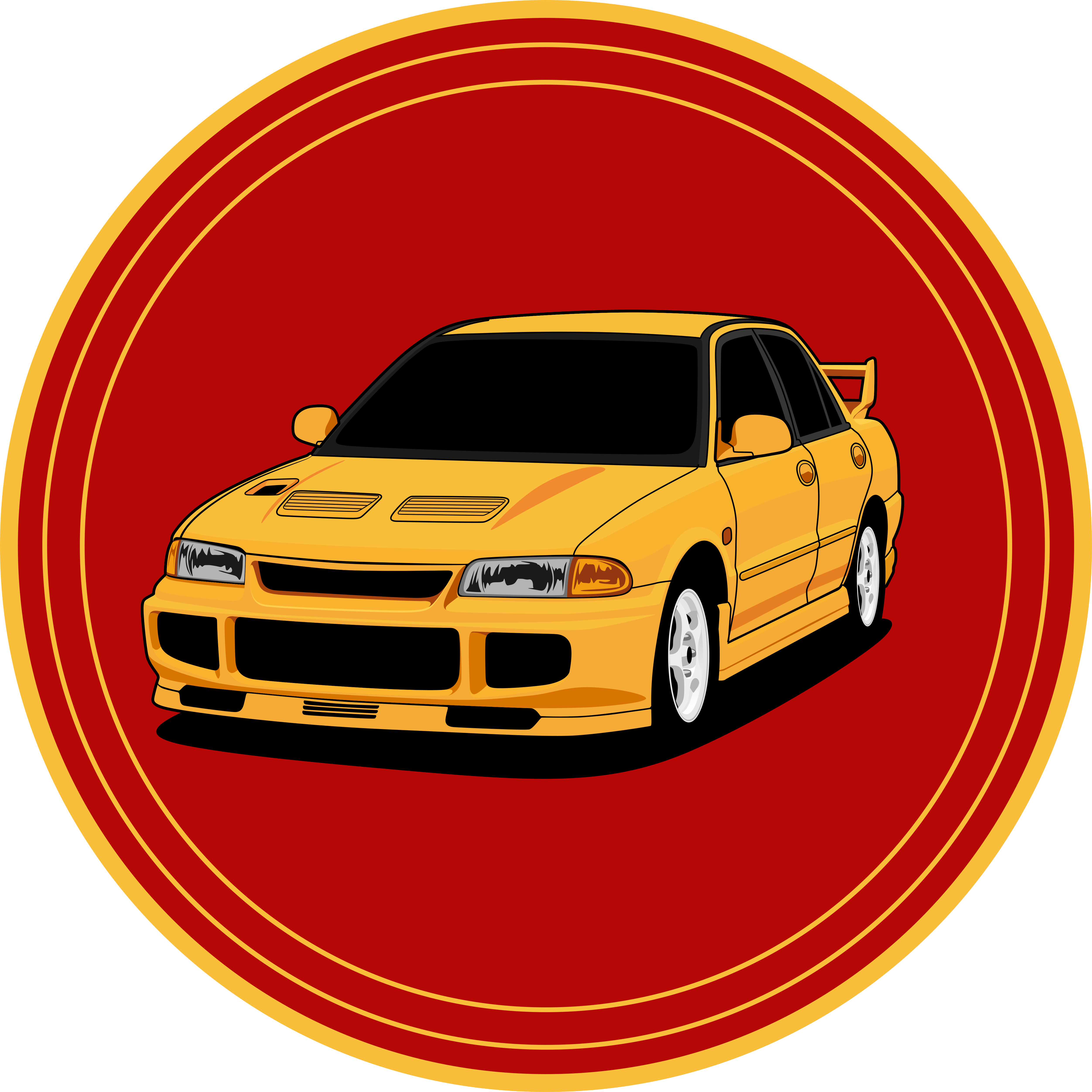 YELLOW SPORTS CAR teen vinyl rug - TenStickers