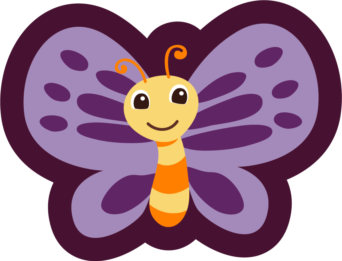 Smiling Butterfly Motif kids vinyl rug - TenStickers