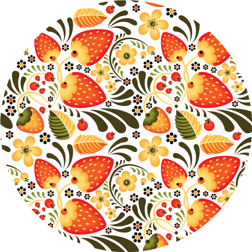 Strawberry Pattern floral vinyl rug - TenStickers