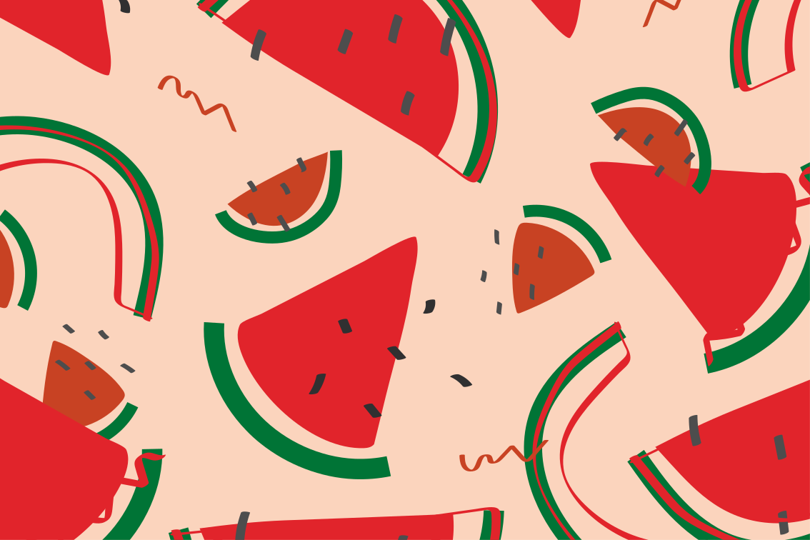 Watermelon Slice Fun kitchen vinyl rug - TenStickers