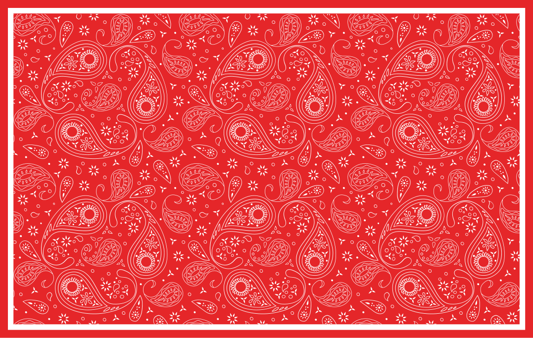 Red paisley pattern world map vinyl rug - TenStickers