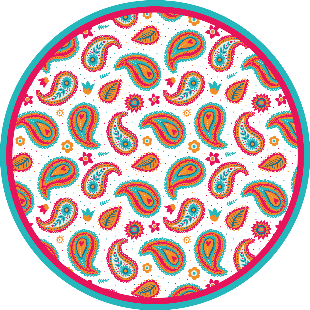 Vibrant paisley motif ethnic vinyl rug - TenStickers