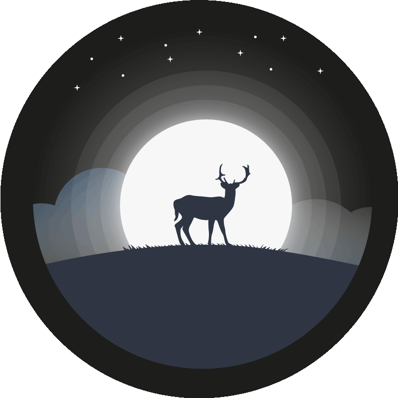 Stag Under Moon circular vinyl rug - TenStickers