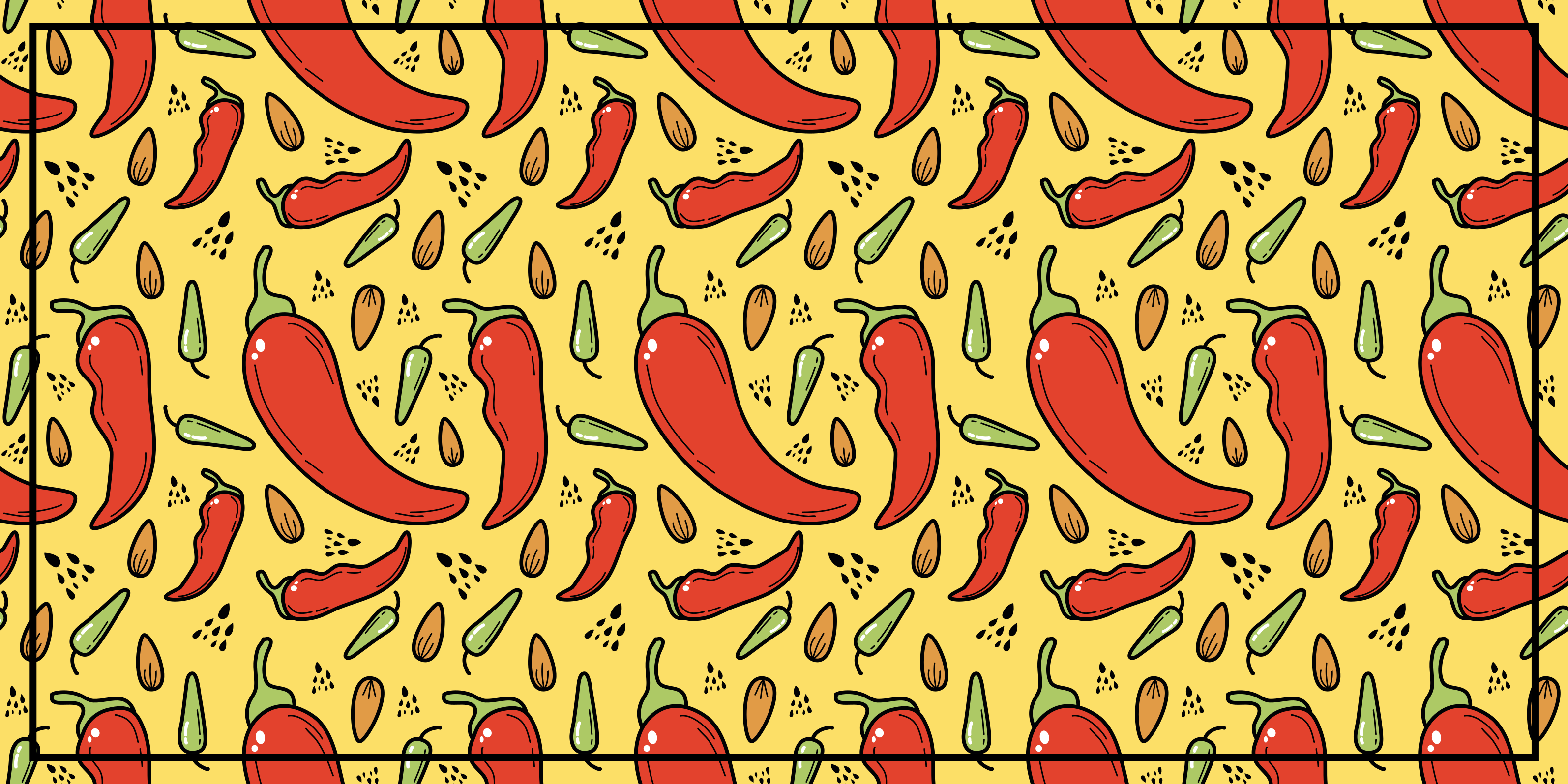 Red and green hot chili  kitchen floor tiles - TenStickers