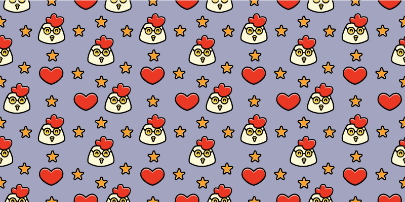 Charming Chicken Hearts animal vinyl rug - TenStickers