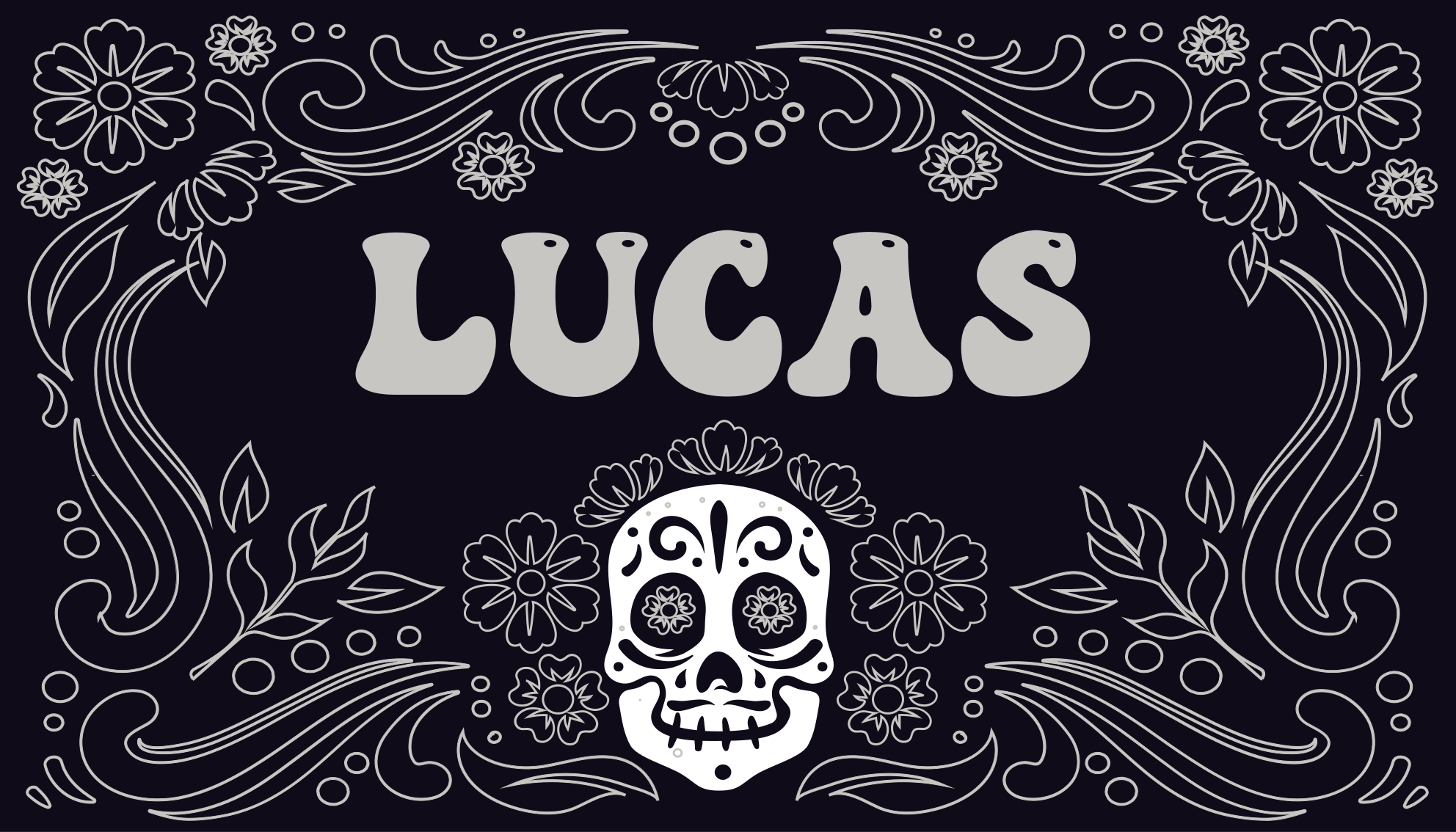 Skull design with name halloween vinyl rug - TenStickers