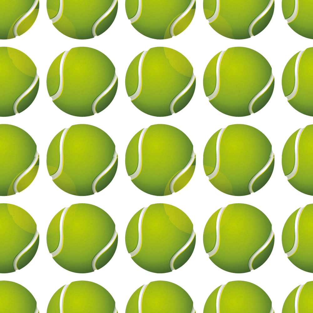 Tennis Ball Motif game vinyl rug - TenStickers