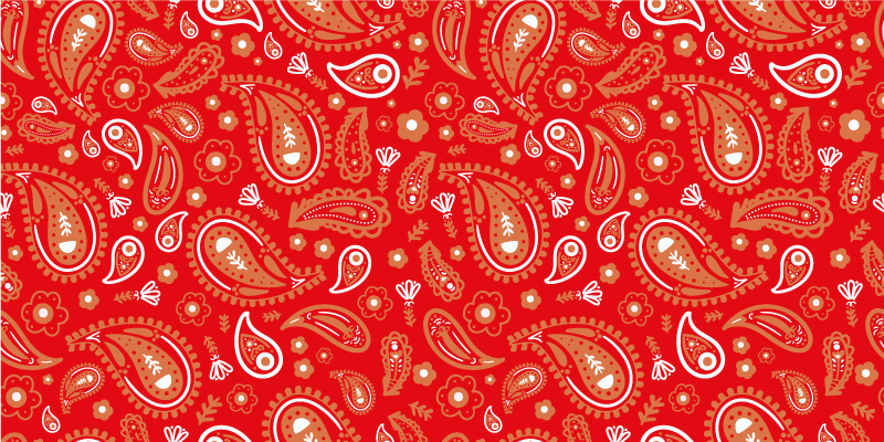 Vibrant Paisley Print mosaic vinyl rug - TenStickers